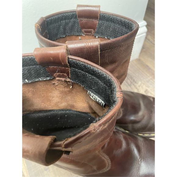 Dr. Martens Steel Toe Air Wave Brown Leather Boots10 Oil Resistant Cushioned Sol - Picture 14 of 14